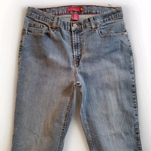 VTG Y2K SO Womens Jeans Size 13S Short Faded Blue Mid Rise Boot Cut Stretch - Picture 3 of 9